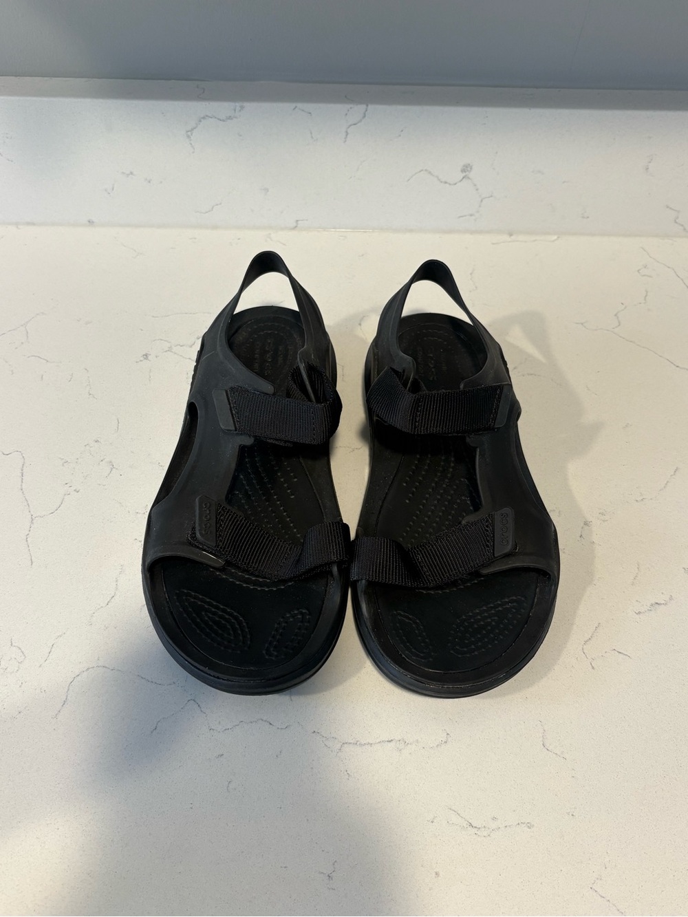 Black Crocs quick trail sandals with Adjustable Straps